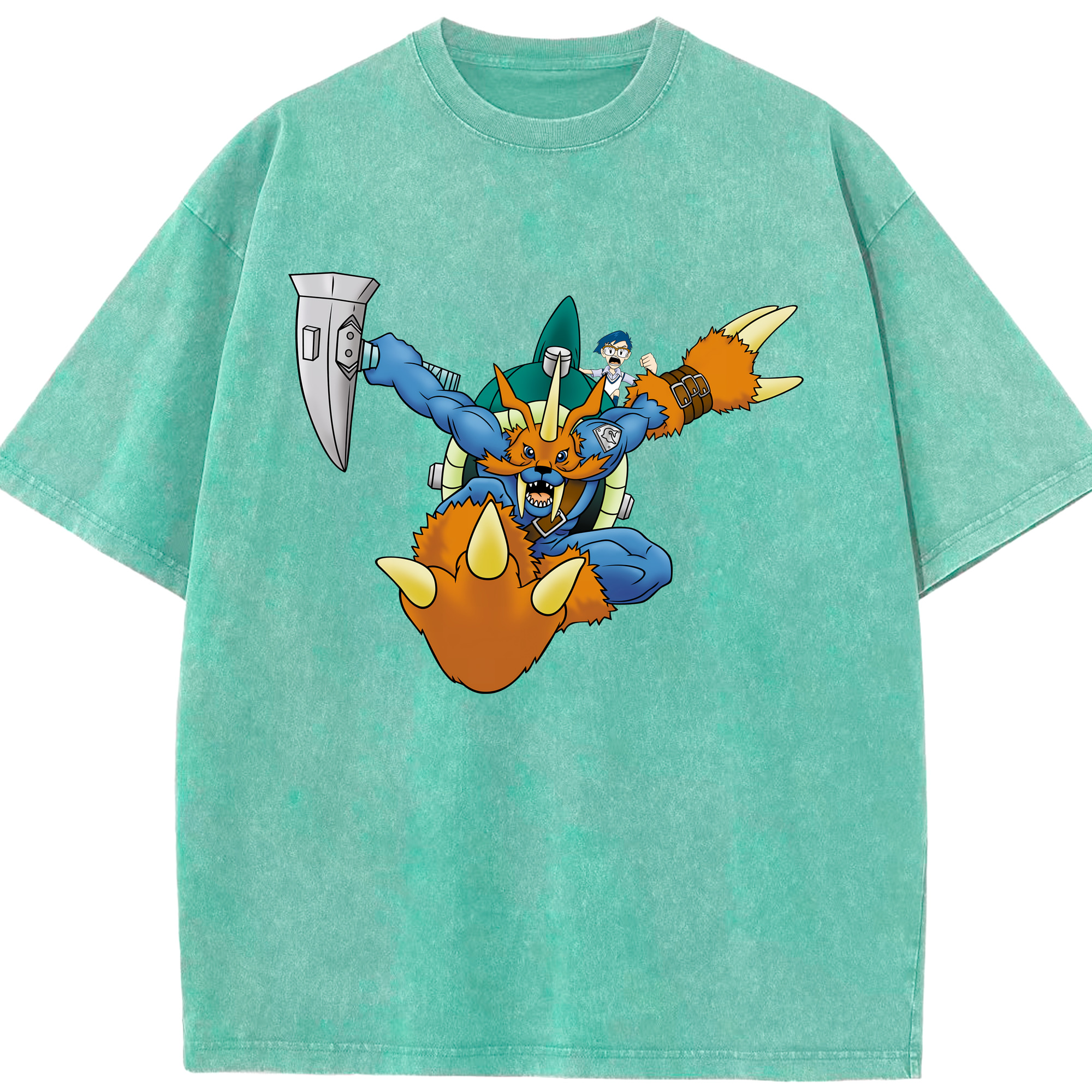 （画像用） Digimon デジタルモンスター/デジモン 綿100% ヴィンテージ風 半袖Tシャツ（フロントプリント）